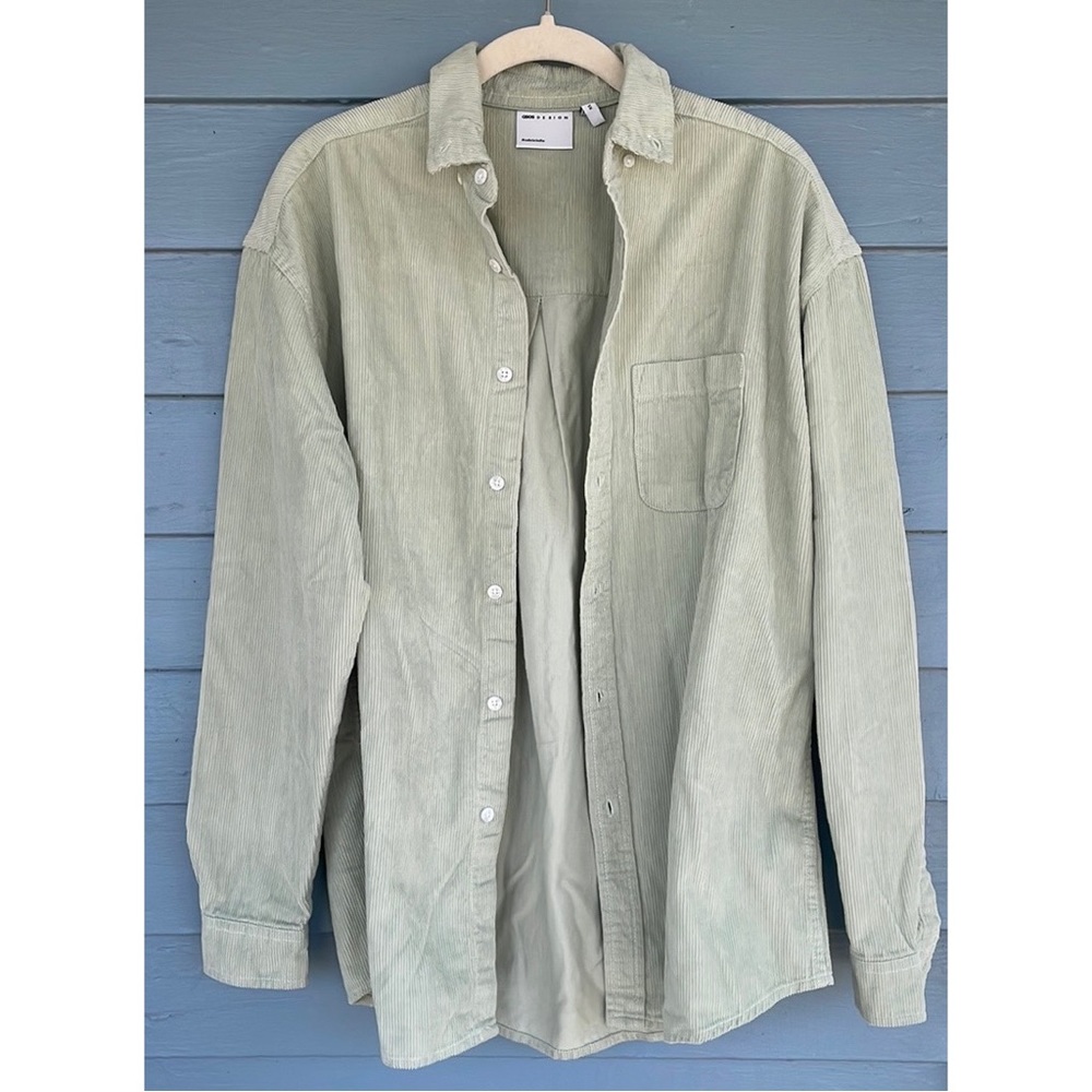 ASOS Mint Oversized Corduroy Button-Down Shirt